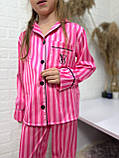 Стильна дитяча шовкова піжама у полоску, фото 3