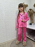 Стильна дитяча шовкова піжама у полоску, фото 4