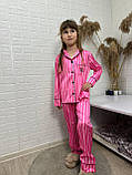 Стильна дитяча шовкова піжама у полоску, фото 5