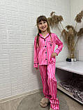 Стильна дитяча шовкова піжама у полоску, фото 8
