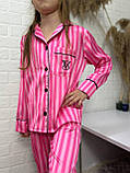 Стильна дитяча шовкова піжама у полоску, фото 9