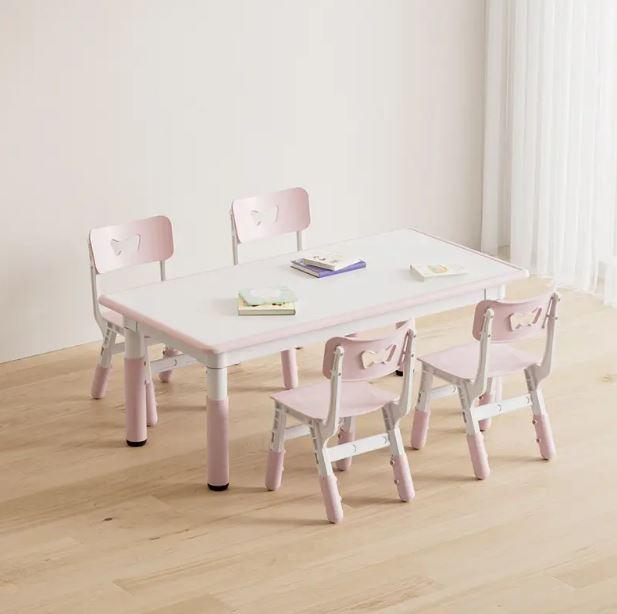Регульований столик з мольбертом Terrio та 4 стільці ( Рожевий), фото 1
