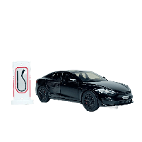 Машинка Автопром «Tesla модель S із зарядною станцією» чорна, 1:24 (18 см) AP7713-4, фото 7