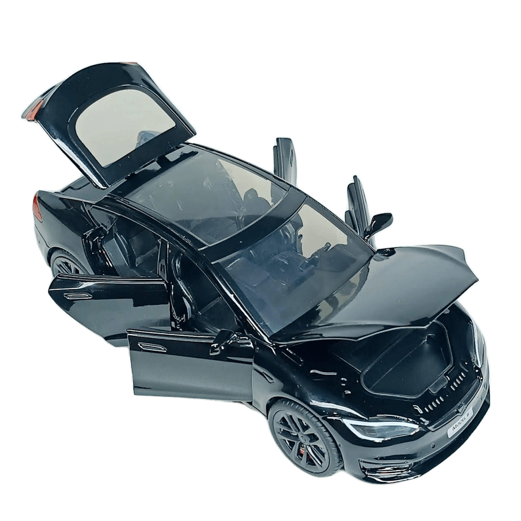 Машинка Автопром «Tesla модель S із зарядною станцією» чорна, 1:24 (18 см) AP7713-4