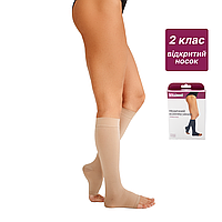 Гольфи компресійні медичні 2 клас 22-32 мм рт ст бежеві Vitamed 9210 відкритий носок