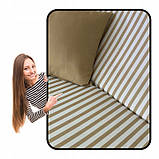 Садова гойдалка з подушками 3-х місна MAS-4003A-STRIPS БЕЖЕВА В ПОЛОСКУ Качеля для саду, городу, тераси, фото 7