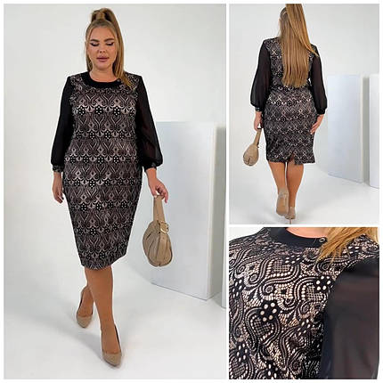 Стильна жіноча сукня, тканина "Гіпюр" 48, 50 розмір 48, фото 1