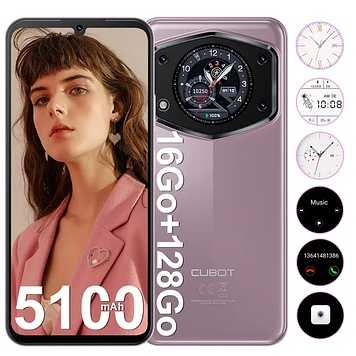 Смартфон Cubot A30 6/128GB Pink 6.75" 90Hz T616 Octa-Core Android 14 + чохол + скло