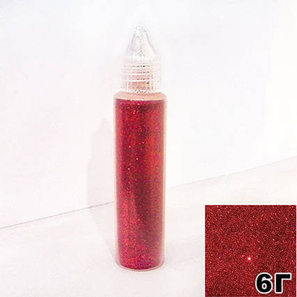 Блискітки Червоний у пляшечці з дозатором 30 мл, глітер сухий