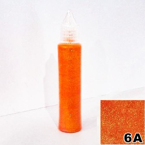 Блискітки Неоново жовтогарячі в пляшечці з дозатором 30 мл, глітер сухий, фото 1