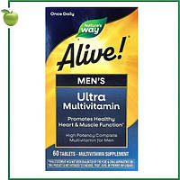 Ультра мультивітаміни для чоловіків, 60 таблеток, Nature's Way, Alive!, США