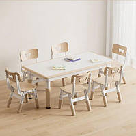 Регульований столик з мольбертом Terrio та 6 стільці ( Кавовий)