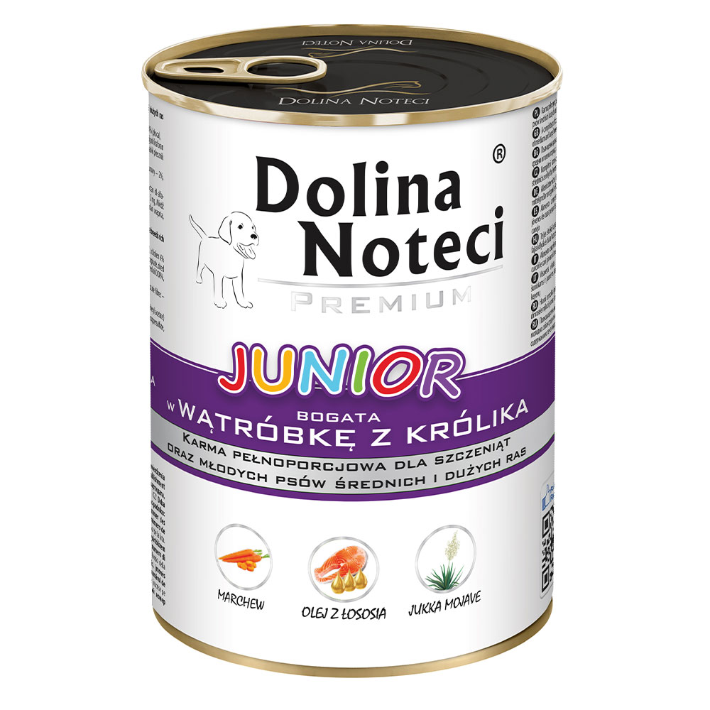 Вологий корм для цуценят з печінкою кролика, Dolina Noteci Premium 400 гр