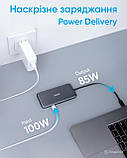 USB-Хаб Anker 341 USB-C Hub (7-в-1) універсальний хаб на 7 портів з підтримкою SD-карт, Grey, фото 4