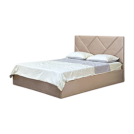 Двоспальне ліжко з підйомним механізмом (опція) BILPE GEOMETRY 160х200, м'яке узголів'я, велюр, рогожка