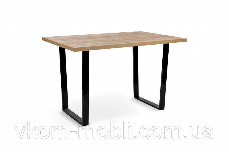 Стіл Кентукі 120/80*75 нерозкладний, крафт золотий/чорні ноги, фото 1