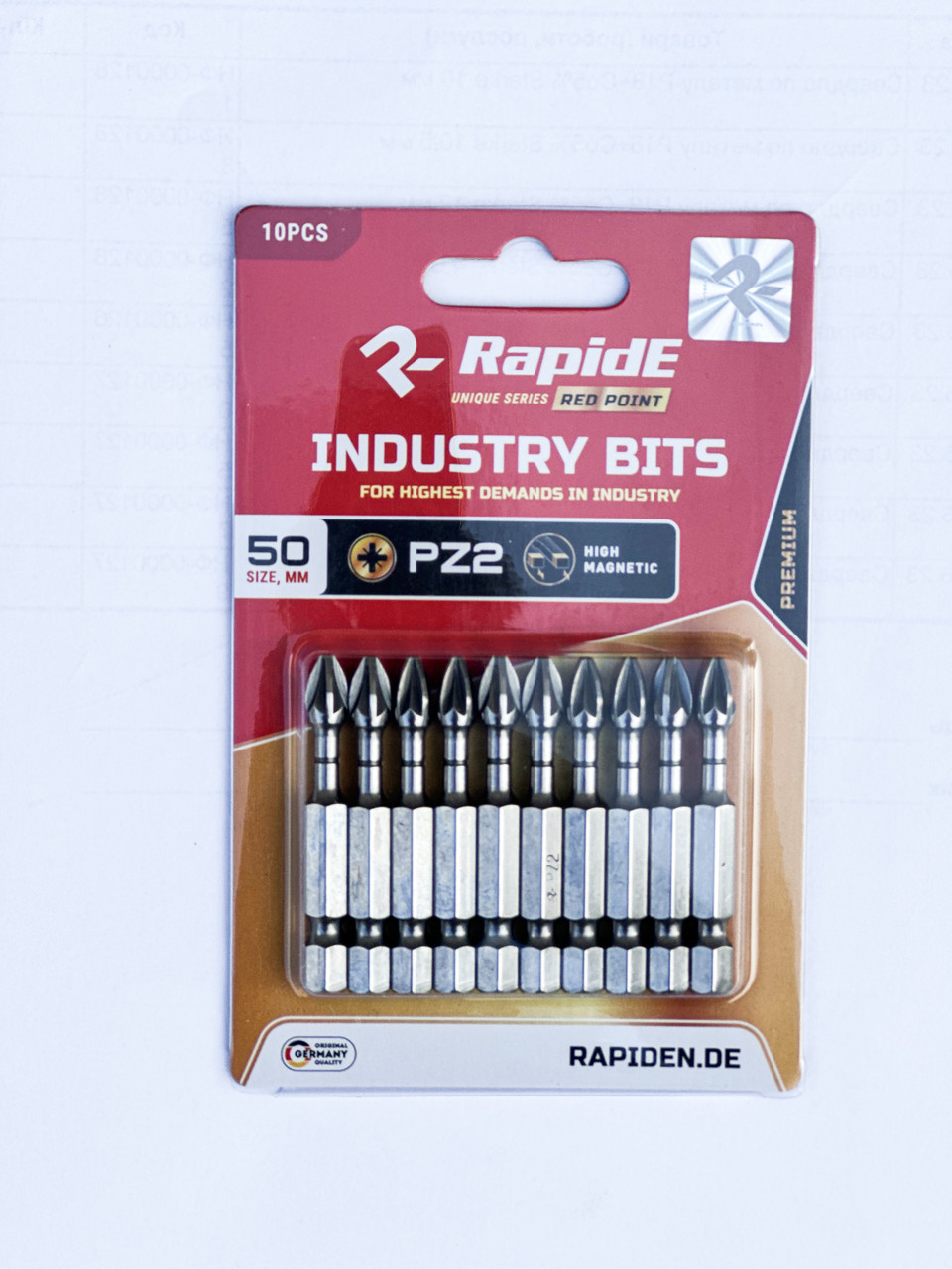 Біта PREMIUM RapidE RED POINT  PZ2-50mm, фото 1