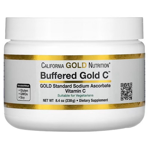 Буферизований вітамін С California Gold Nutrition Buffered Gold C (238 грам.), фото 1