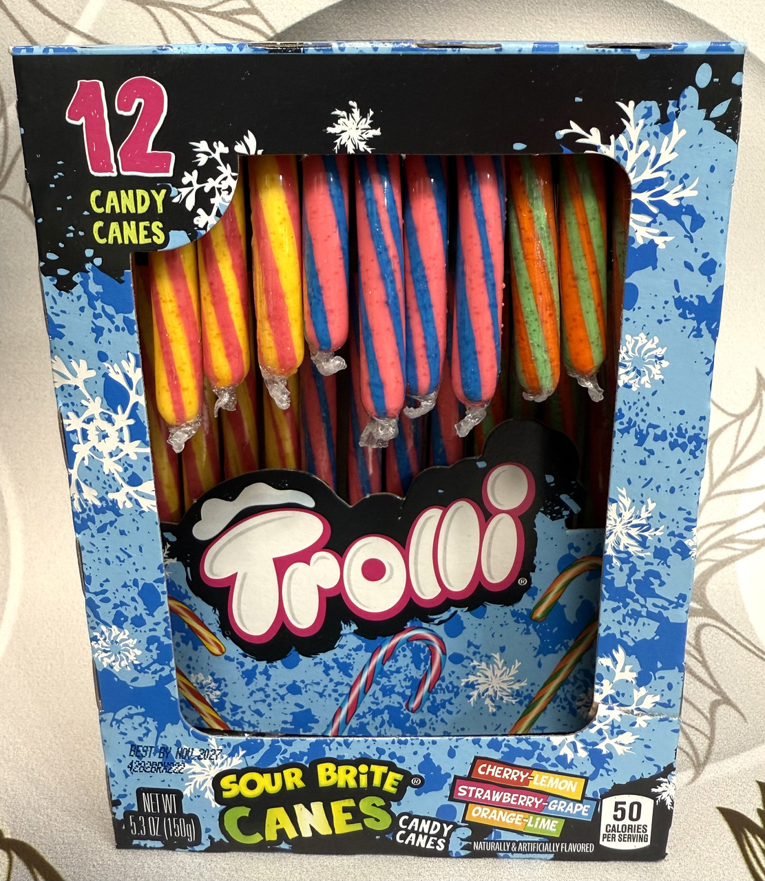 Цукерки тростинки фруктові з кислинкою Candy Canes Trolli