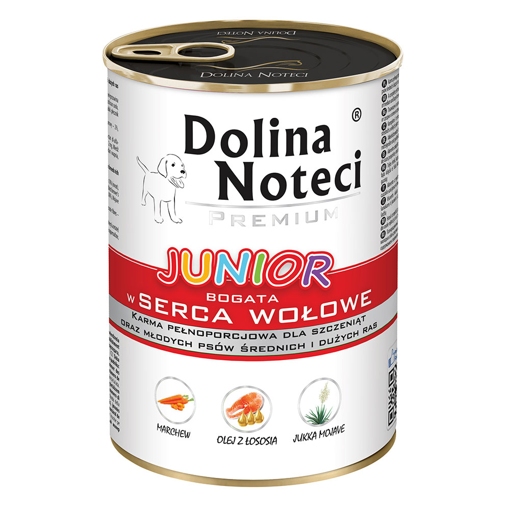Вологий корм для цуценят з яловичим серцем, Dolina Noteci Premium 400 гр
