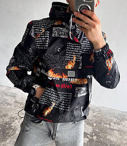 Анорак куртка чоловічий чорний весна-осінь з капюшоном Bring