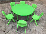 Дитячий круглий столик Terrio Жовтий Салатовий, фото 4