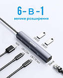 USB-Хаб Anker 543 USB-C Hub (6-в-1) універсальний хаб на 6 портів з Ethernet та HDMI, Grey, фото 3
