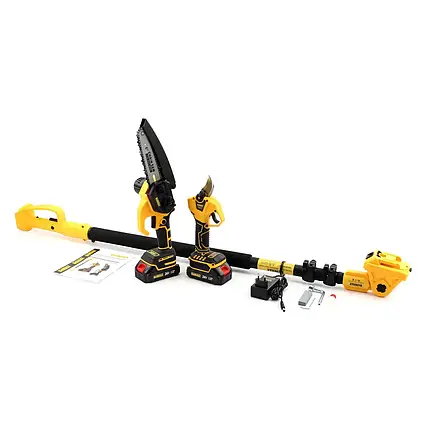 Набір 3в1 АКБ DeWalt 24V (Пила DCM155HN + Секатор DCMPP540P1 Digital + Телескопічна штанга, фото 1