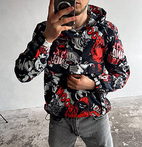 Анорак куртка чоловічий чорний весна-осінь з капюшоном Boom