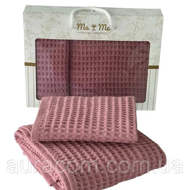 Набір вафельних рушників, лазневий і для обличчя, Ma Me, By Ido, Туреччина. таракотовій колір, в подарунковій коробці