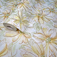 Шпалери вінілові 10.05 × 1.06 м Le Grand 320-05, з квітковим візерунком для вітальні, спальні, кухні, коридору, дитячої кімнати