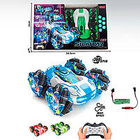 Машинка HG4-33 на радіокеруванні 2,4G, акумулятор, розмір 16см, трюкова, звук, світло, колеса-ролики, USB зарядне, 3 кольори., фото 2