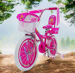Дитячий велосипед Sigma "Beauty-20", кошик, доп.колеса, ляльковоз, рожевий