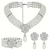 Намисто, браслет, сережки, Весільні прикраси, фото 3