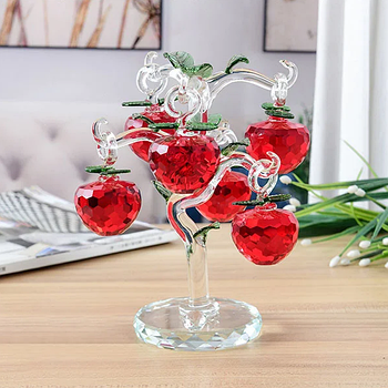 Декор для дому скляна яблуня із кришталевого скла