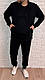 Чоловічий спортивний костюм без капюшону на замку чорний весняний осінній, фото 6