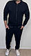 Спортивний костюм без капюшону синій чоловічий весняний осінній, фото 4