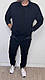 Спортивний костюм без капюшону синій чоловічий весняний осінній, фото 5