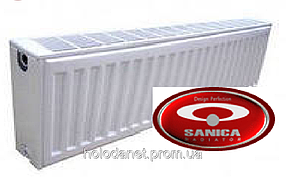Сталевий Радіатор (батарея) 300x800 тип 22 Sanica (бічне під'єднання, 1016 Вт)