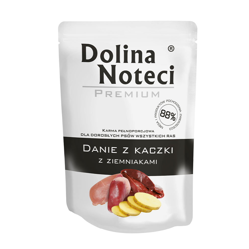 Вологий корм для дорослих собак усіх порід, качка з картоплею, Dolina Noteci Premium Danie 300 гр