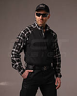 Убакс бойова сорочка URBAN Стрейч у клітку Чорно-біла