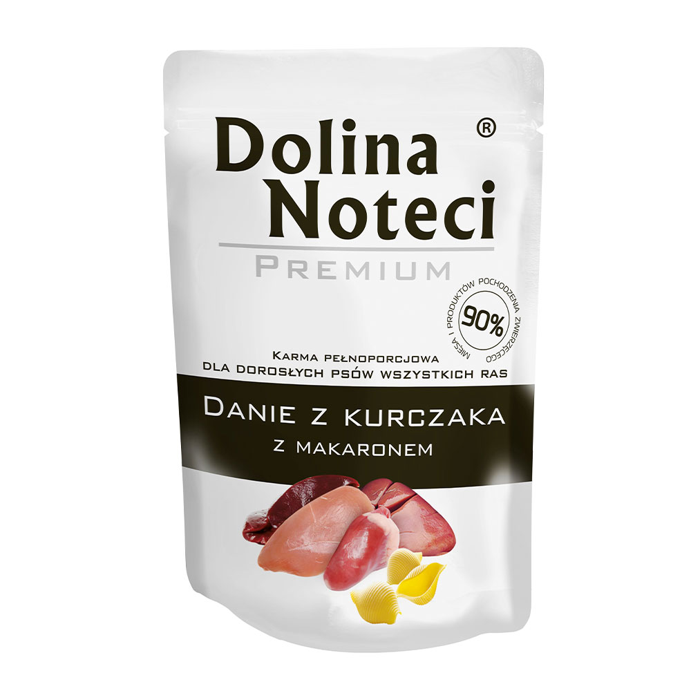 Вологий корм для дорослих собак усіх порід, курка з локшиною, Dolina Noteci Premium Danie 100 гр