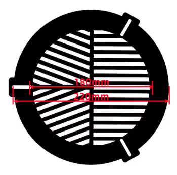Маска Бахтинова на зовнішній діаметр труби від 180 до 220 мм для точного фокусування телескопа