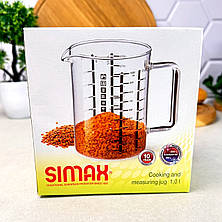 Мірна скляна кружка 1 л Simax, мірна ємність, фото 3