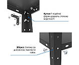 Стелаж металевий розбірний на болтах 1500х750х300, 4 полиці фарбований метал 35кг/полку Чорний Стелаж лофт, фото 4