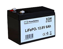 Акумулятор LiFePO4 XON PowerBattery 12.8V 6Ah (XBLFPW12006B 3091)