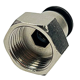 Фітинг нікельований 8 мм, різьблення 1/2 МАМА для пневмошланга, фото 2