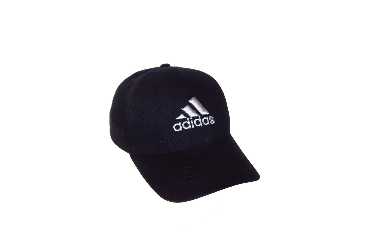 Кепка бейсболка котонова чорна з вишивкою ADIDAS-АДІДАС 71004