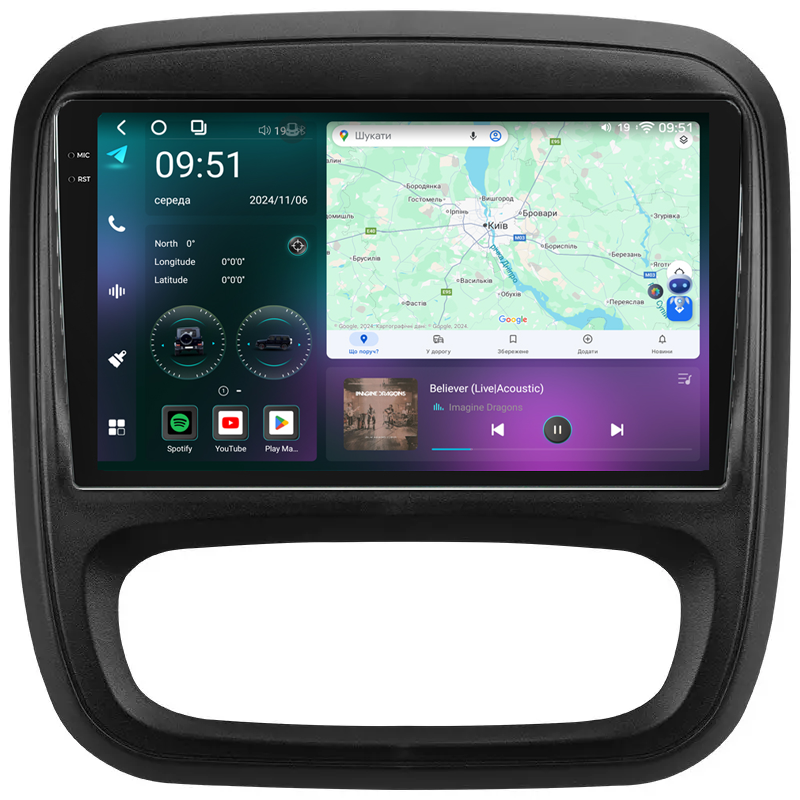 Штатна магнітола Mekede M7 Plus Renault Trafic 3 (2014 - 2021), Opel Vivaro B (2014 - 2018) CarPlay QleD
