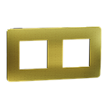 Cover frame, Unica Studio Metal, 2 gangs, gold, фото 5
